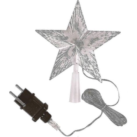Étoile de sapin de Noël avec 10 LED et prise secteur - Cime de sapin illuminée blanc chaud - Étoile de sapin de Noël (1/4)