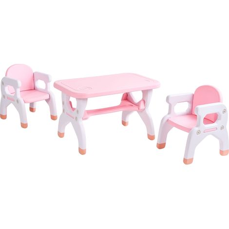 Kids Table and Chairs Beige HDPE Fun Play Kids Room BOLLON (1/5)