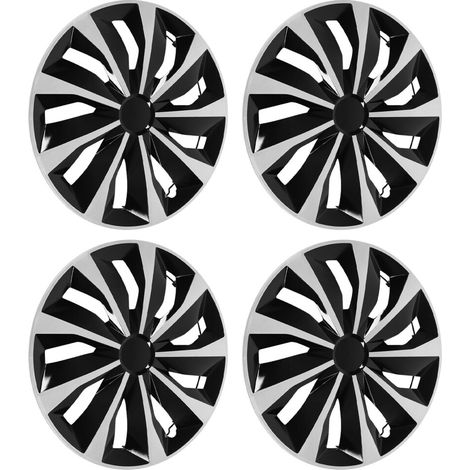 Universelles 14-Zoll-Radkappenset in Schwarz und Silber (4-teilig) – Robustes ABS-Design