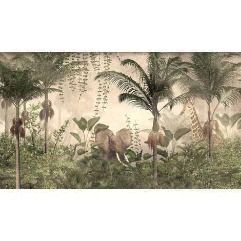 Papier peint panoramique - Forêt Tropicale - 130 cm x 74 cm (1/2)