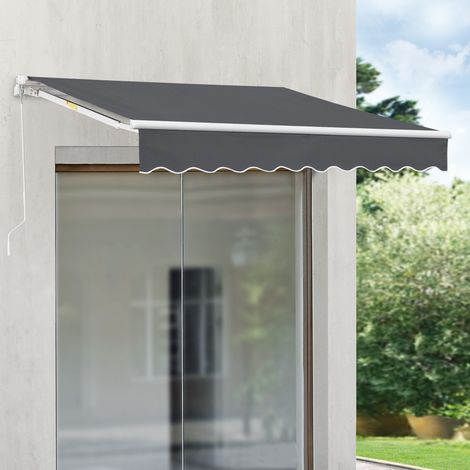 Toldo Articulado Bitonto Retráctil Manual 300x250 cm - Gris oscuro [en.casa] (1/5)