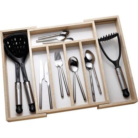 Rubber Wood Expanding Cutlery Tray