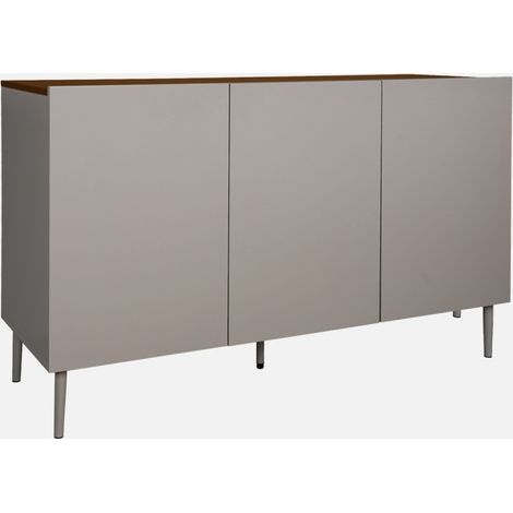 Aparador de metal y decoración de madera 3 puertas 120cm