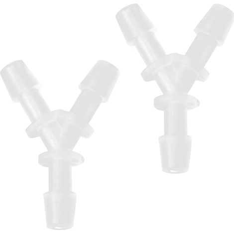 Lot de 2 Connecteur de Tube à Air, Min. OD 3,2 mm Tuyau Barbillon Raccord, Tee Plastique Tuyau Connecteurs pour Tuyau d'air, Aquarium (1/5)