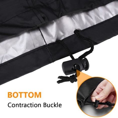 Housse Barbecue - Tissu Polyester 210D Etanche Anti Poussière Anti Pluie - Pour Barbecue Extérieur - 100 x 80 x 66 cm - Noir (1/4)