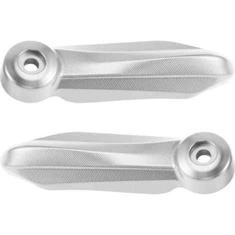 1 paire, couleur : argent, matériau : aluminium, protections de guidon pour moto, patins de guidon, accessoires moto. (1/5)