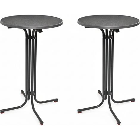 Outdoor Stehtisch Bellini, klappbar, 2er Set, Ø60cm, Grau