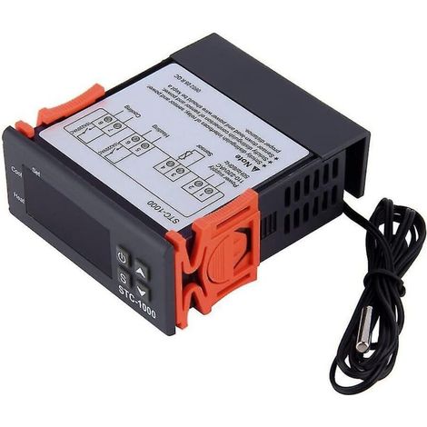 Thermostat contrôleur de température 220V – Affichage LED – Plage de mesure large – Compatible chaudières et réfrigérateurs - STC-1000