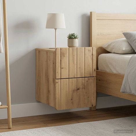 vidaXL Wall-Mounted Bedside Cabinet 2 pcs Artisan Oak (1/5)