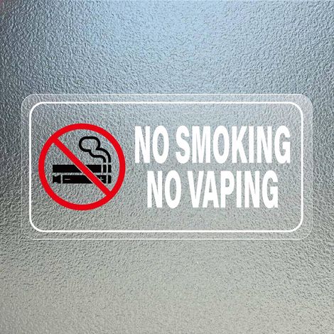 Lot de 10 panneaux en vinyle autocollant « No Smoking No Vaping » 10 x 5 cm - Panneau d'avertissement d'interdiction de fumer - Panneau d'interdiction de fumer - Pour usage extérieur et intérieur (1/5)