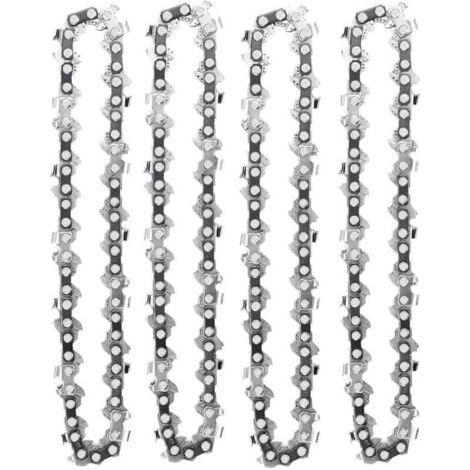 4 Pièces Chaînes De Tronçonneuse 4 Pouces 1/4 Pouces Compatibles Mini Tronçonneuses électriques Sans Fil 4 Pouces 28 maillons d'entraînement 10cm (1/4)