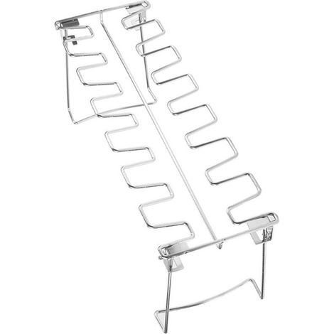 Juego de utensilios para barbacoa: parrilla plegable de acero inoxidable para muslos de pollo, 35x12x14,5 cm, ideal para acampar. (1/2)