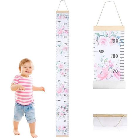 pair Tableau de taille pour enfants, tableau de croissance, portable, autocollant mural mignon, décoration de la maison pour les tout-petits, les bébés-Fei Yu (1/5)