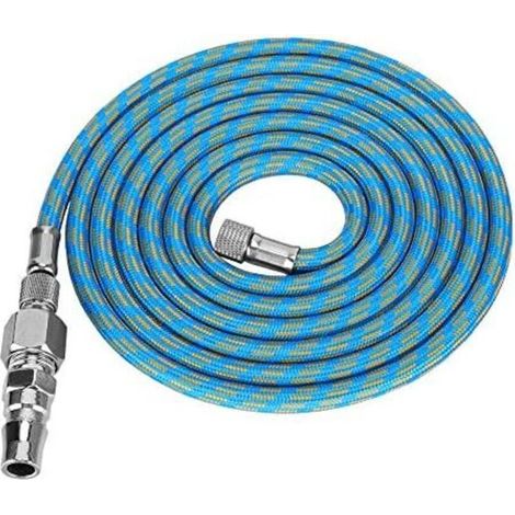 Tuyau d'aérographe Tuyau d'air tressé en nylon de 6 pieds, taille standard de 1/8 "à 1/4" avec adaptateur aux deux extrémités (1/5)