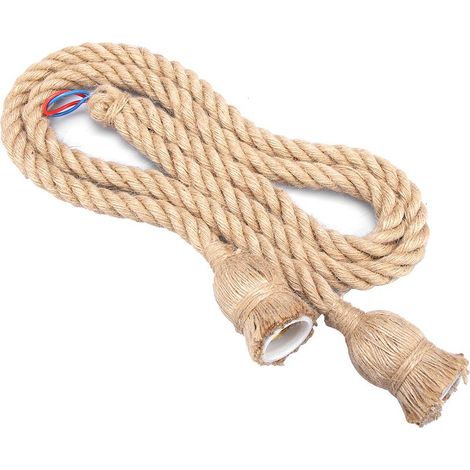 Cordon Lumineux Suspendu, 1.5m E27 85-265V rétro Vintage luminaire Corde Lampe Lampe Base de Chanvre Cordon Plafond Lampe Filament Lampe câble pour Salon Restaurant Suspendu Lampe Cord (1/5)