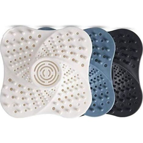 3-Pack Drain de Douche Attrape-Cheveux Filtre à Cheveux Filtre de Drainage Filtre de Baignoire Tube en Silicone Drain Attrape-Cheveux Bouchon Filtre avec Ventouse Salle de Bain
