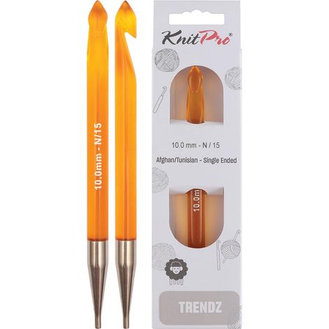 Knit PRO KP51358 Trendz: Uncinetto Afgano/tunisino: Punta Singola: 10,00 mm, 10 mm, Arancione (1/5)