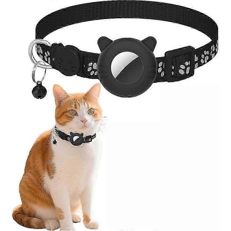 Collier traceur GPS pour chat sans abonnement étanche suivi en temps réel - Noir (1/5)