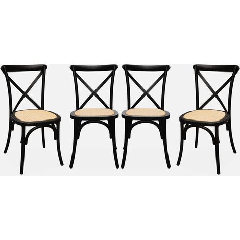 Silla de bistró vintage de madera, set de 4 (1/5)