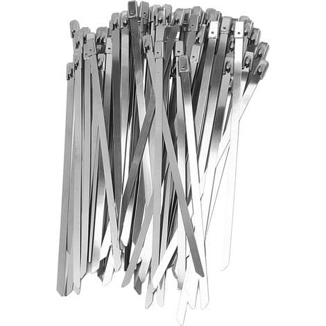 Kit de 100 attaches de câble autobloquantes en acier inoxydable pour tuyaux et câbles de type A (1/5)