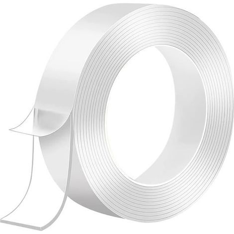 Ruban adhésif double face - Double Face Extra Fort - Transparent - 3 m x 2,3 cm - Réutilisable (1/4)