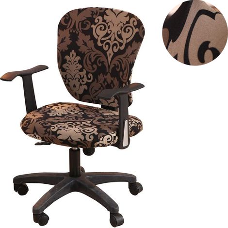 Housse De Chaise De Bureau - Élastique Polyester 95% - Adaptée Siège Rotatif 38 À 52 Cm - Lavable En Machine - 1 Pièce (1/5)