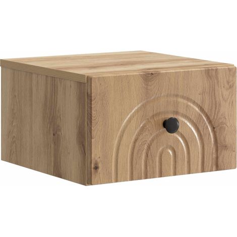 Mesita de Noche de Pared Roble Artesanal 33 x 34,5 x 20 cm