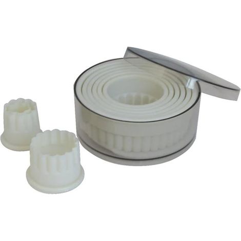 Emporte-pièces ronds cannelés - Lot de 9 - Polyamide - Diamètre 2 à 10 cm - Pâtisserie professionnelle (1/5)