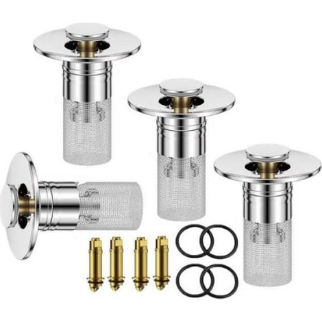 Bouchon D'Évier de Salle de Bain Attrape-Cheveux Filtre de Vidange D'Évier Pop-Up avec Bouchon de Canalisation Amovible (1/5)