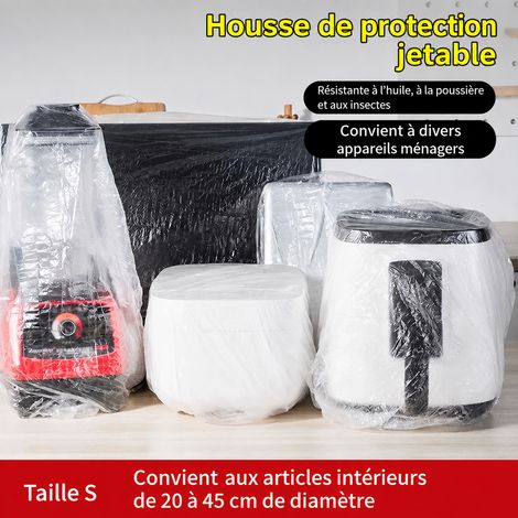 Housse de protection anti-poussière transparente en PE pour petit électroménager taille S réf 3609 50 g – Livraison gratuite