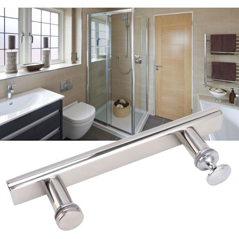 Poignée de Porte Coulissante en Acier Inoxydable Épaisse avec Base Décorative pour Salle de Bain et Cuisine - Spacing 145mm (1/5)