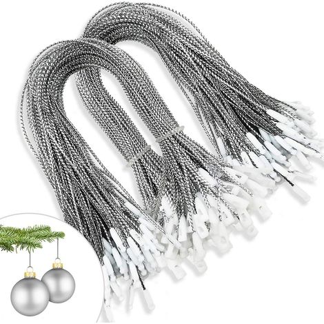 200 Pices Argent Ornements De Nol Crochets Cintre Chane Prdcoup Ruban Suspendu Pour Dcorations D'ornement D'arbre De Nol Avec Bouton-pression (1/5)