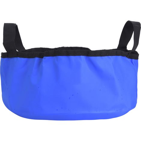 Seau pliable rond PVC extérieur portable pour camping voyage pique-nique bleu (1/5)