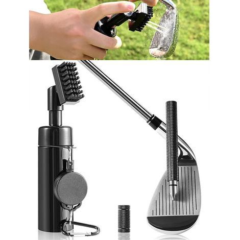 Golfbürste – Hochdruckreinigungsbürste für Golfzubehör mit integriertem Schlägerrillenreiniger. (1/5)