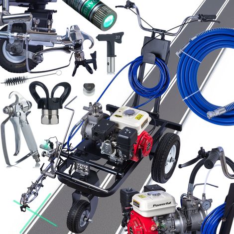Zenthril Line Pro – Airless Farbspritzgerät Fahrbahnmarkierung PowerXcellence 6,5P 228 bar 2,8 L/min Parkplätze, Straßen