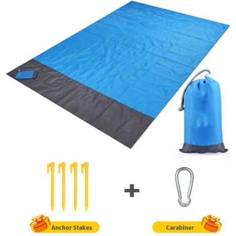 Tapis De Plage - 210 x 200 cm - Imperméable Anti Sable - Pliable Portable - Pour Pique-Nique Jardin Plage - 1 Pièce (1/4)