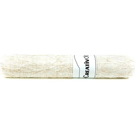 creative deco Weihnachts-Dekostoff Natur mit Gold - Polyester 40 x 300 cm