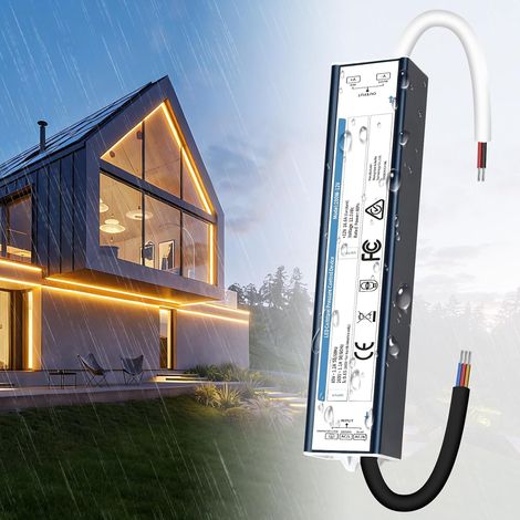 Transformateur 220V 12V 200W LED Alimentation Étanche IP67, Extérieur Driver Convertisseur AC 220V à DC 12Volts 16,6A 200W Imperméable Transfo Ultra Fin Tension Basse Transformer pour Bande LED (1/5)
