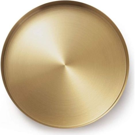 Tray round gold in the, tray of storage decorative for jewelry, maquillage, articles of toilet, dishes of kitchen (1/4)