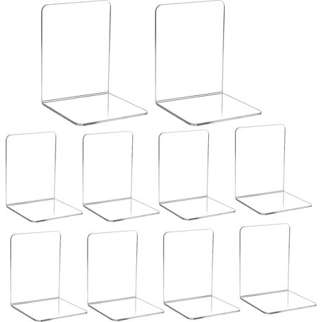 Serre-Livres - Acrylique Transparent - Para Estanterías y Bibliotecas - 10 Unidades (1/5)