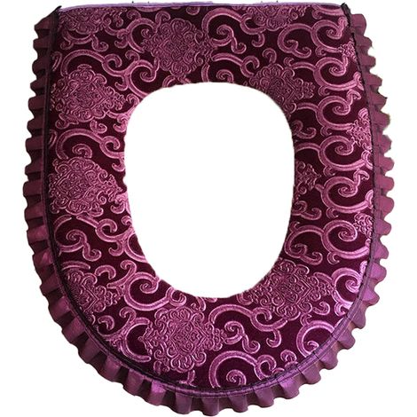 Coussin De Siège De Toilette - En Molleton Corail Avec Rembourrage En Mousse - Étanche Et Lavable En Machine - Fermeture Éclair - 1 Pièce (1/5)