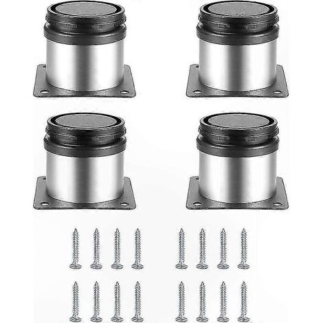 Set de 8 pieds de meuble réglables en acier inoxydable, supports télescopiques pour armoires, étagères et éléments de cuisine, hauteur ajustable (1/5)