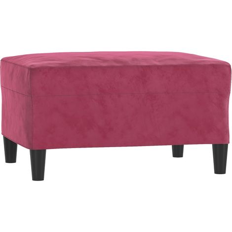Repose-pieds tabouret bout de lit 70 x 55 x 41 cm velours rouge DEC030605 (1/5)