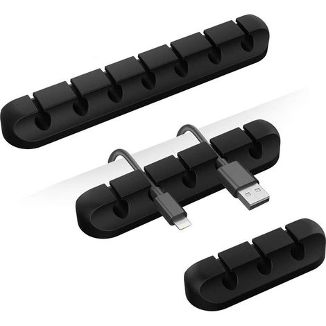 Attaches-câbles, organisateur de câbles, support de câble auto-adhésif pour ranger câbles USB/câbles d'alimentation/fils/cordons électriques à la maison et au bureau, organisateur de câbles (1/5)
