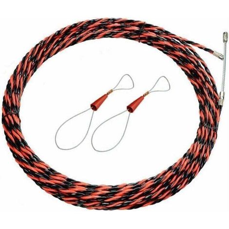 Aiguille Electricien 50M Tire Fil Electriques 6mm Diamètre Kit Tire Fils Electrique, XU, Rétractable d'installation rallonge en Acier spiralé Flexible pour Tire Cable et Aiguille Tire Fil - KZQ