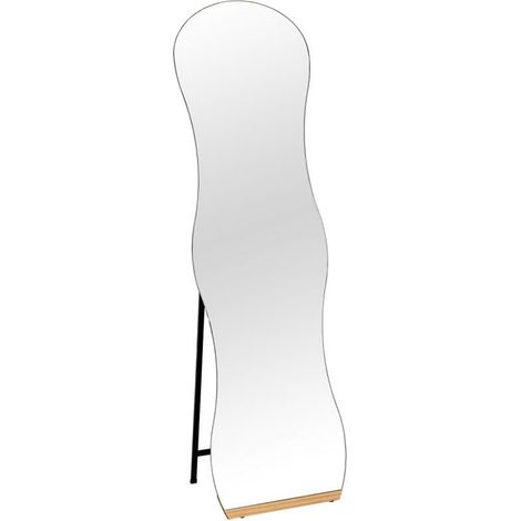 Miroir sur Pied Moderne en Forme de métal et Base en Bois 50 x 170 x 3 cm (1/5)