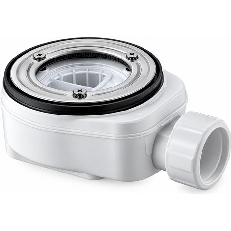 Schläfer 4397004 Piletta Scarico Doccia foro Ø diametro 90 x 1"1/2 Alta 70 mm senza griglia Piletta Sifonata Ispezionabile per Piatto Doccia Marmoresina portata 22 lit/min, Sifone Piatto Doccia. (1/5)
