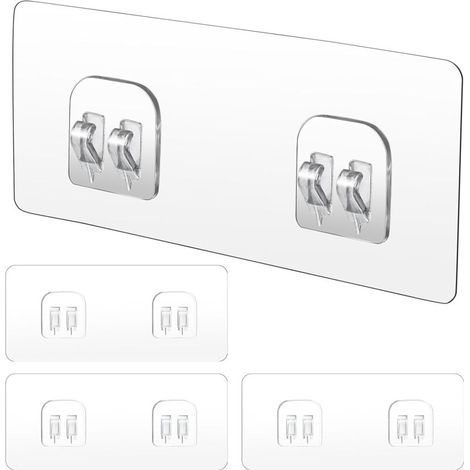 Lot de 4 Adhésifs Rechange pour Support de Douche d'Angle Crochets Puissants Salle de Bain (1/4)