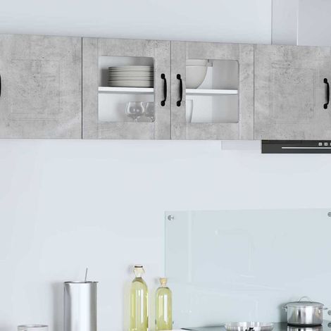 Wall Glass Cabinet LUCCA Concrete Grey 80 x 31 x 40 cm vidaXL