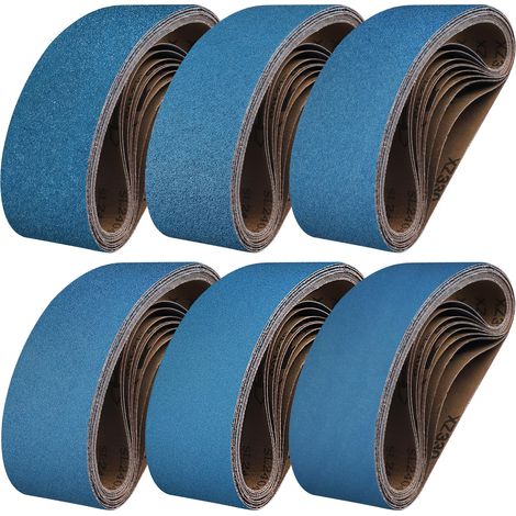 6PCS Bandes Abrasives 75 x 457 mm Grain 40/60/80/120/240/400 (1/5)